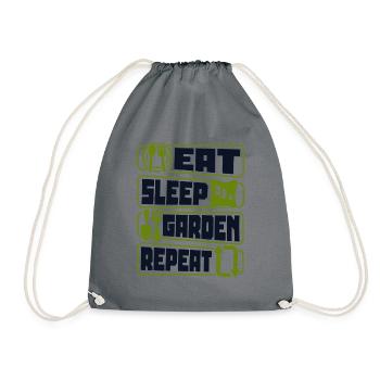 Eat Sleep Garden Repeat Allotment Garden Horticulture - Drawstring Bag - grey - Front