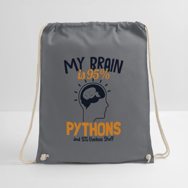 My Brain is 95% Pythons Python Snake Banana Drawstring Bag