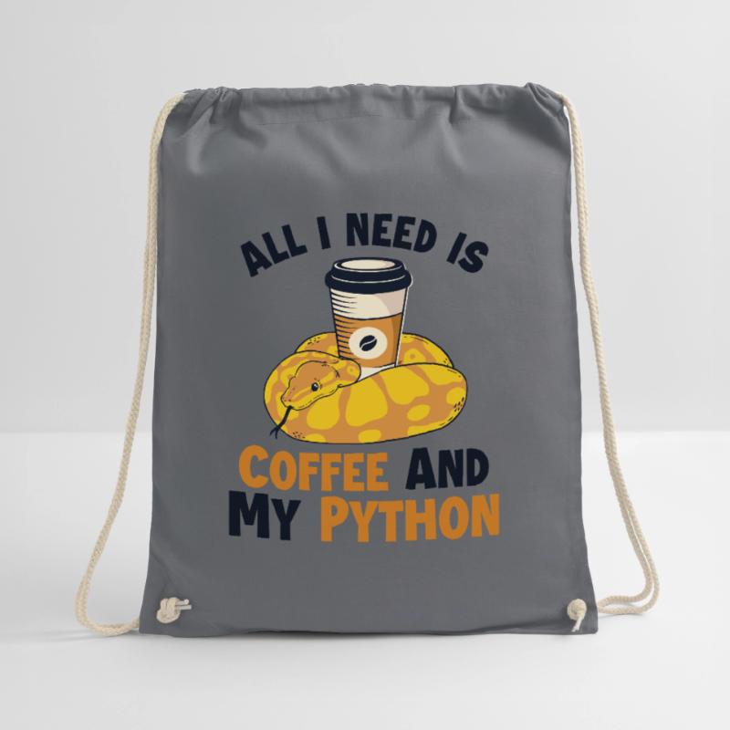 Coffee and Python Python Snake Banana Ball Drawstring Bag