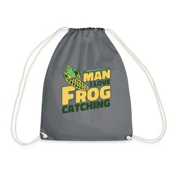 Homme J’aime Grenouille Attraper Rainette Crapaud Grenouille - Sac de sport léger - gris - Devant
