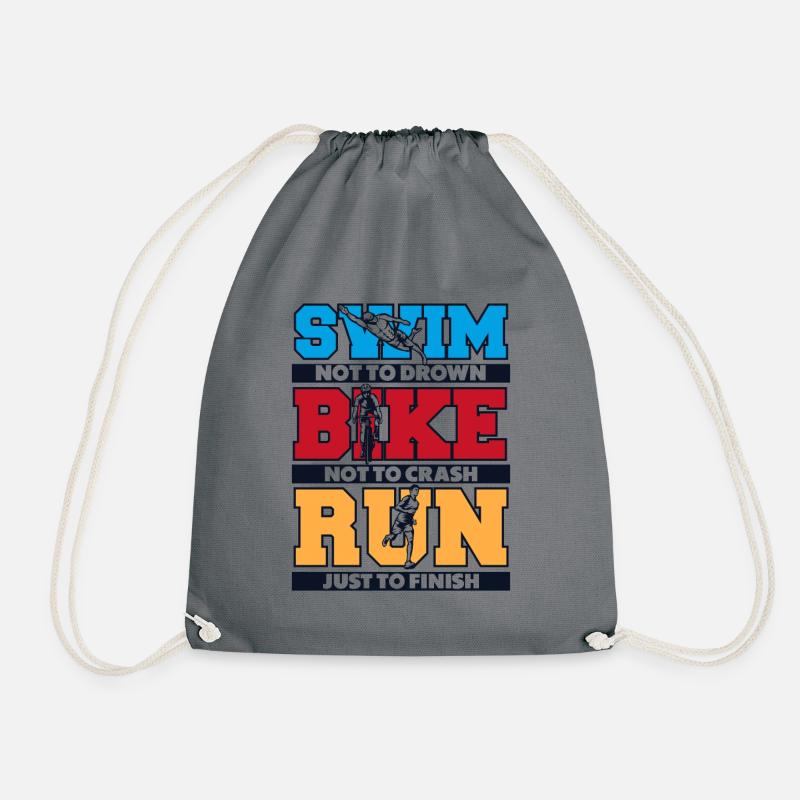 Swim Bike Run Triathlonrad Triathlet Training - Turnbeutel - Grau