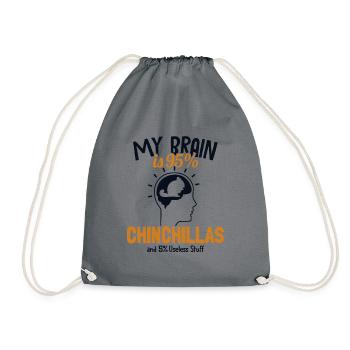 My Brain is 95% Chinchillas Longtail Longhair - Drawstring Bag - grey - Front