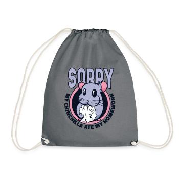 My Chinchilla Are My Homework Longtail Breeder - Drawstring Bag - grey - Front