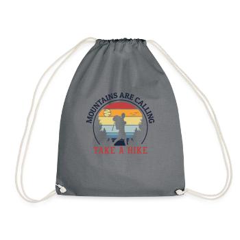 Mountains are Calling Hiking Trekking Mountain Hiking - Drawstring Bag - grey - Front