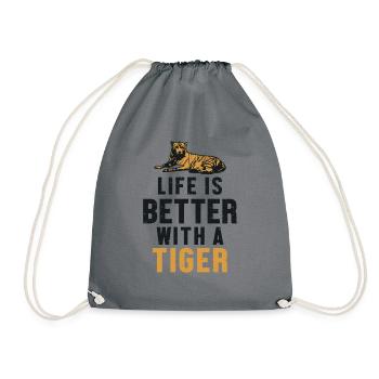 Life is Better with a Tiger King Tiger - Drawstring Bag - grey - Front