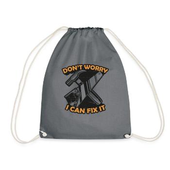 Don't Worry I Can Fix It Tischler Carpenter - Turnbeutel - Grau - Vorne