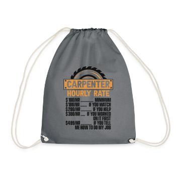 Charpentier Tarif horaire Charpentier Technicien en bois - Sac de sport léger - gris - Devant