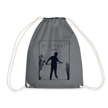 Billiards Chinese Hanzi Pool Table Billiards - Drawstring Bag - grey - Front