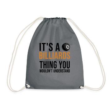 It's a Billiards Thing Billardtisch Billiards - Turnbeutel - Grau - Vorne