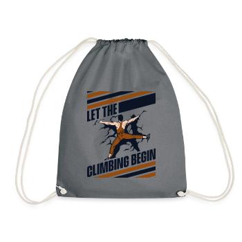 Let The Climbing Begin Bouldering Speed Climbing - Drawstring Bag - grey - Front