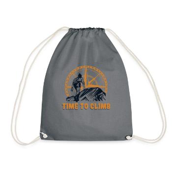Time To Climb Alpinklettern Sportklettern Kraxler - Turnbeutel - Grau - Vorne