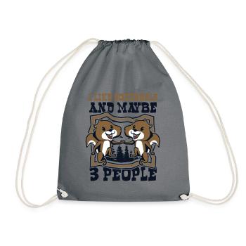 I Like Squirrels And Maybe 3 People Squirrel - Turnbeutel - Grau - Vorne