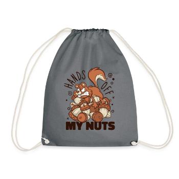 Hands Off My Nuts Grauhörnchen Squirrel - Turnbeutel - Grau - Vorne