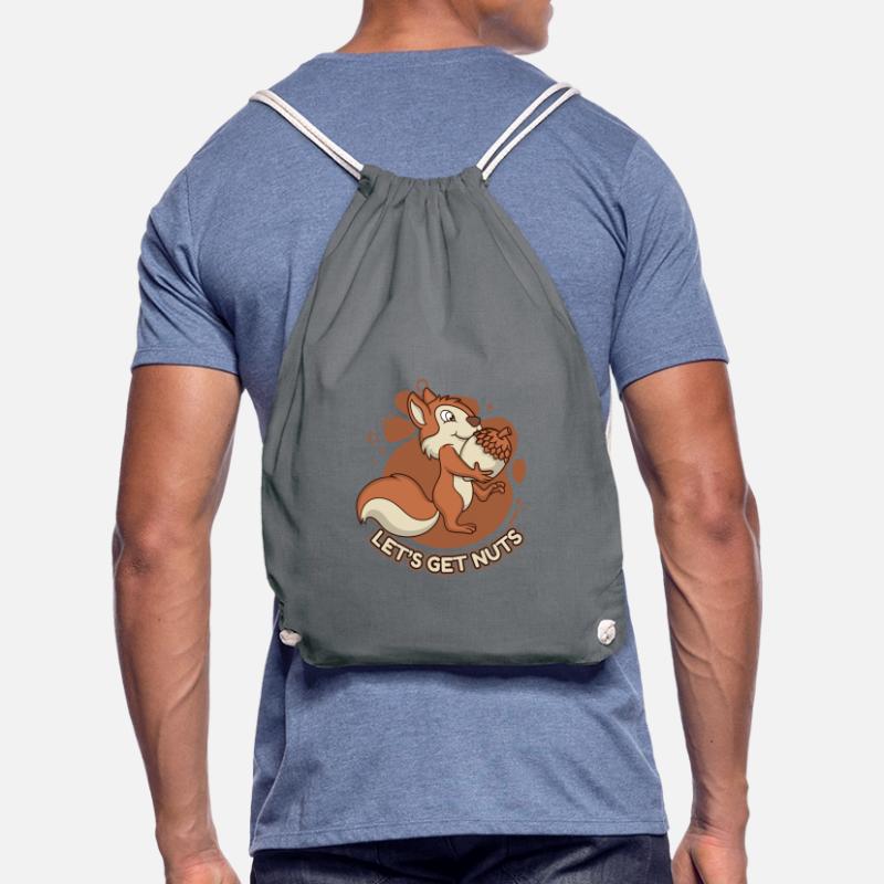 Let's Get Nuts Squirrel Fox Squirrel Squirrel Drawstring Bag