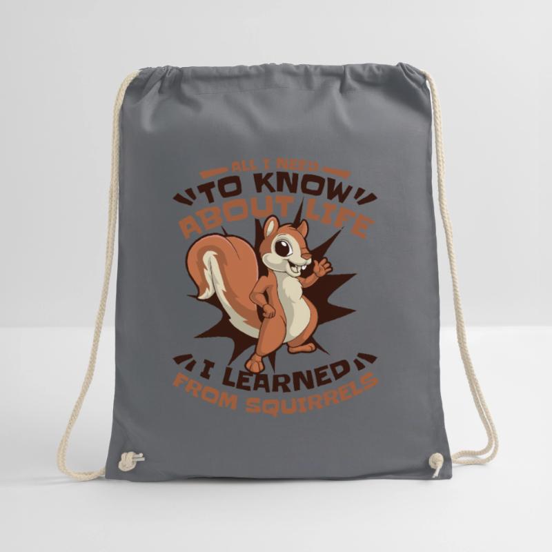 I learned from Squirrels Squirrel Fox Squirrel Drawstring Bag