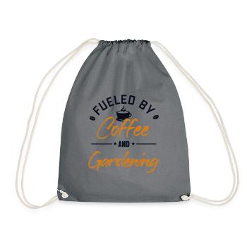 Fueled by Coffee and Gardening Allotment Garden - Drawstring Bag - grey - Front