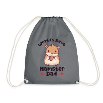 World's Best Hamster Dad Feldhamster Goldhamster - Turnbeutel - Grau - Vorne