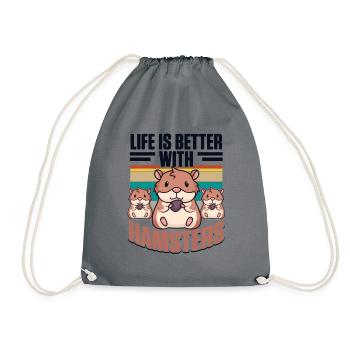La vie est meilleure avec les hamsters Grand hamster - Sac de sport léger - gris - Devant