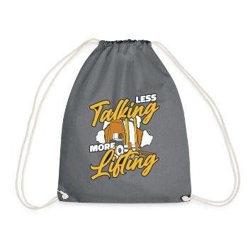 Less Talking More Lifting Telehandler - Drawstring Bag - grey - Front