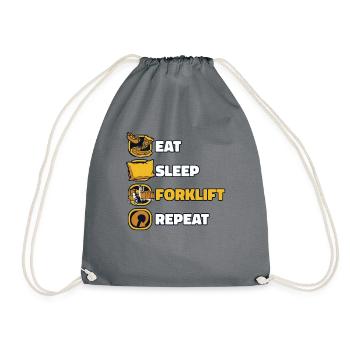 Eat Sleep Forklift Repeat Forklift Driver - Drawstring Bag - grey - Front