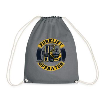 Forklift Operator All-terrain forklift Telehandler - Drawstring Bag - grey - Front
