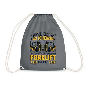 Bad Girls Drive Forklift Trucks Geländestapler - Drawstring Bag - grey - Front