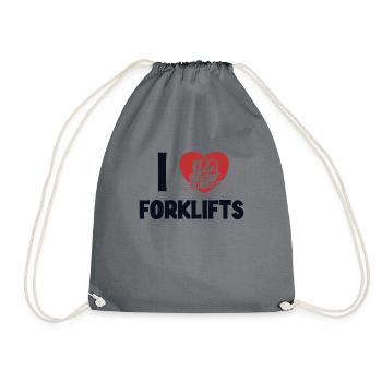 I love Forklifts Telehandler All-terrain forklift - Drawstring Bag - grey - Front