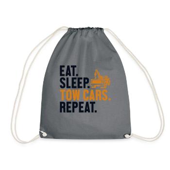 Eat Sleep Tow Cars Repeat Tow Truck Driver - Drawstring Bag - grey - Front