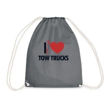 I love Tow Trucks Abschleppdienst Abschlepper - Turnbeutel - Grau - Vorne
