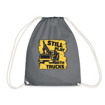 I Still Play With Trucks Abschlepper Fahrer - Turnbeutel - Grau - Vorne