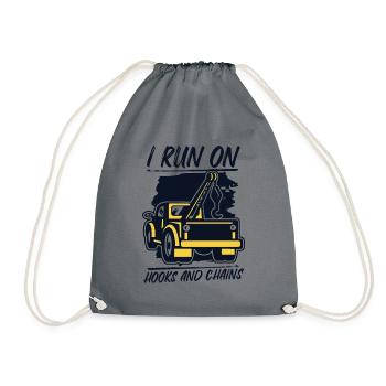 I Run On Hooks And Chains Tow Driver - Drawstring Bag - grey - Front