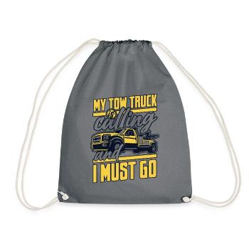My Tow Truck Is Calling Abschlepper Fahrer - Turnbeutel - Grau - Vorne