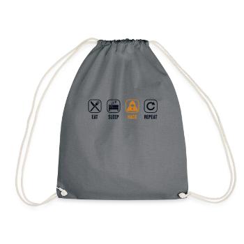 Manger Sommeil Hack Répéter Renifleur Ingénierie sociale - Sac de sport léger - gris - Devant