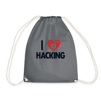 J’adore Hacking Phishing Sniffer Social - Sac de sport léger - gris - Devant