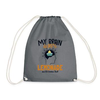 My Brain is 95% Lemonade Lemonade Lovers - Drawstring Bag - grey - Front