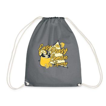 Easy Peasy Lemon Squeezy Lemonade Lover - Drawstring Bag - grey - Front