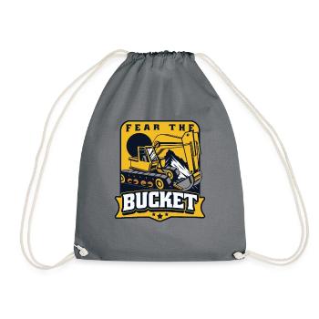 Fear The Bucket Seilbagger Raupenbagger - Turnbeutel - Grau - Vorne