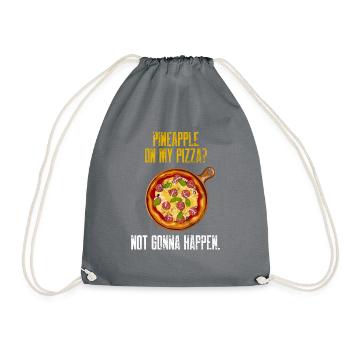 Pizza Lover Not Gonna Happen Funny Classic Neapoli - Drawstring Bag - grey - Front