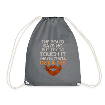 Beard dit non toucher pour obtenir un oui drôle barbu - Sac de sport léger - gris - Devant