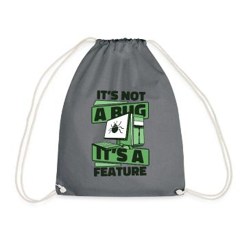 It's Not A Bug It's A Feature Developer Coder - Turnbeutel - Grau - Vorne