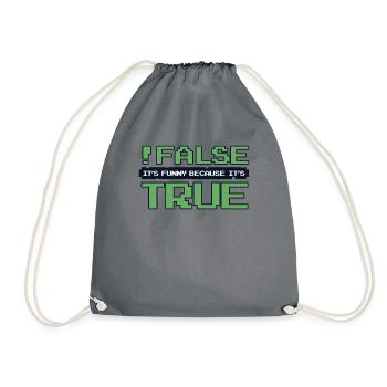False It's Funny Because It's True Developer - Drawstring Bag - grey - Front