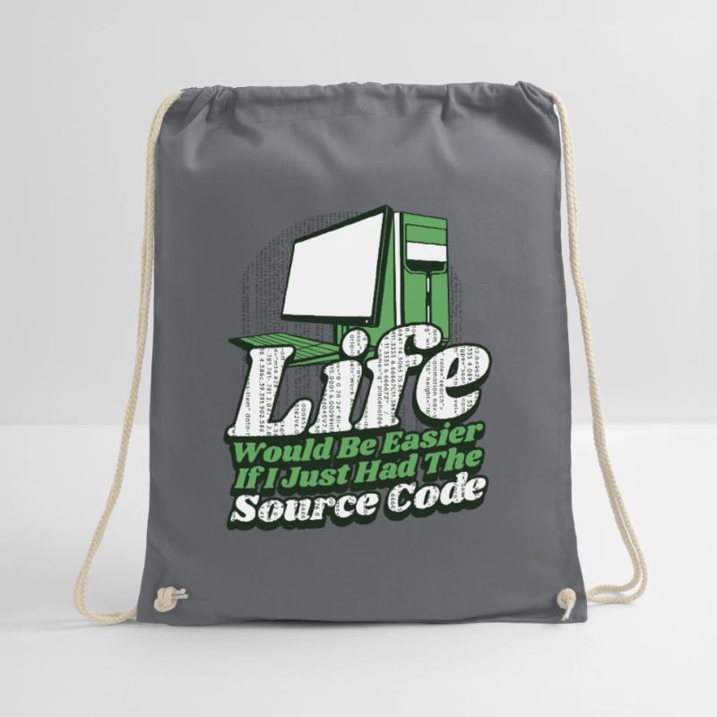 Life Would Be Easier Developer Coder Programmer Drawstring Bag