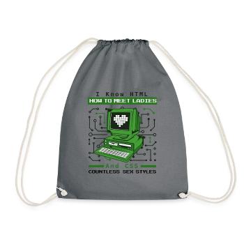Je sais HTML comment rencontrer Ladies Developer Coder - Sac de sport léger - gris - Devant