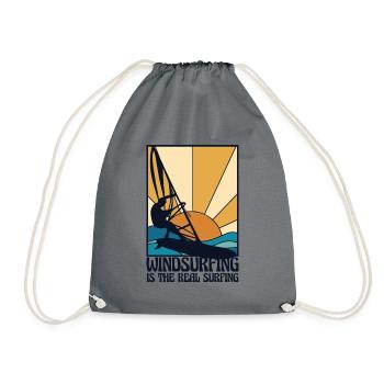 Windsurfing Is The Real Surfing Wassersport - Turnbeutel - Grau - Vorne