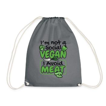 Je ne suis pas un végétalien social végétalien à base de plantes - Sac de sport léger - gris - Devant