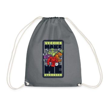 Veggies Make Me Stronger Vegans Plant-Based - Drawstring Bag - grey - Front