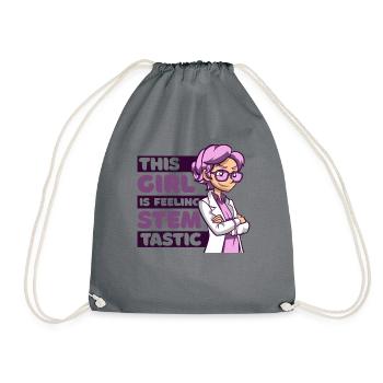 This Girl Is Feeling Stemtastic STEM Scientist - Drawstring Bag - grey - Front