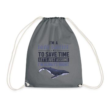Whale Watcher Supposons que j’ai raison Cetacea - Sac de sport léger - gris - Devant