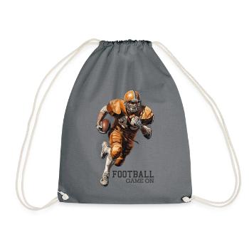American Football Player Sports Gift - Drawstring Bag - grey - Front
