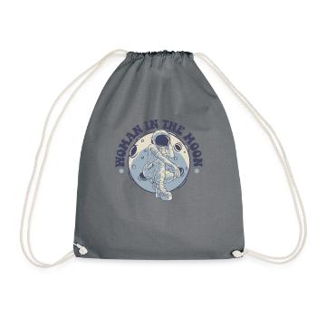 Femme dans la Lune Cosmonaute Vaisseau spatial Taikonaut - Sac de sport léger - gris - Devant